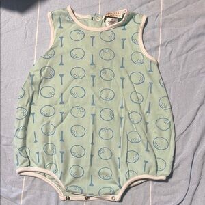 The Beaufort Bonnet Company Blue Golf Print Bodysuit